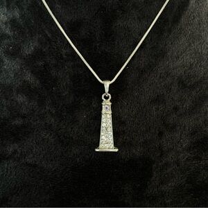 3 For $20! Elegant Silver Toned Lighthouse Pendant Necklace